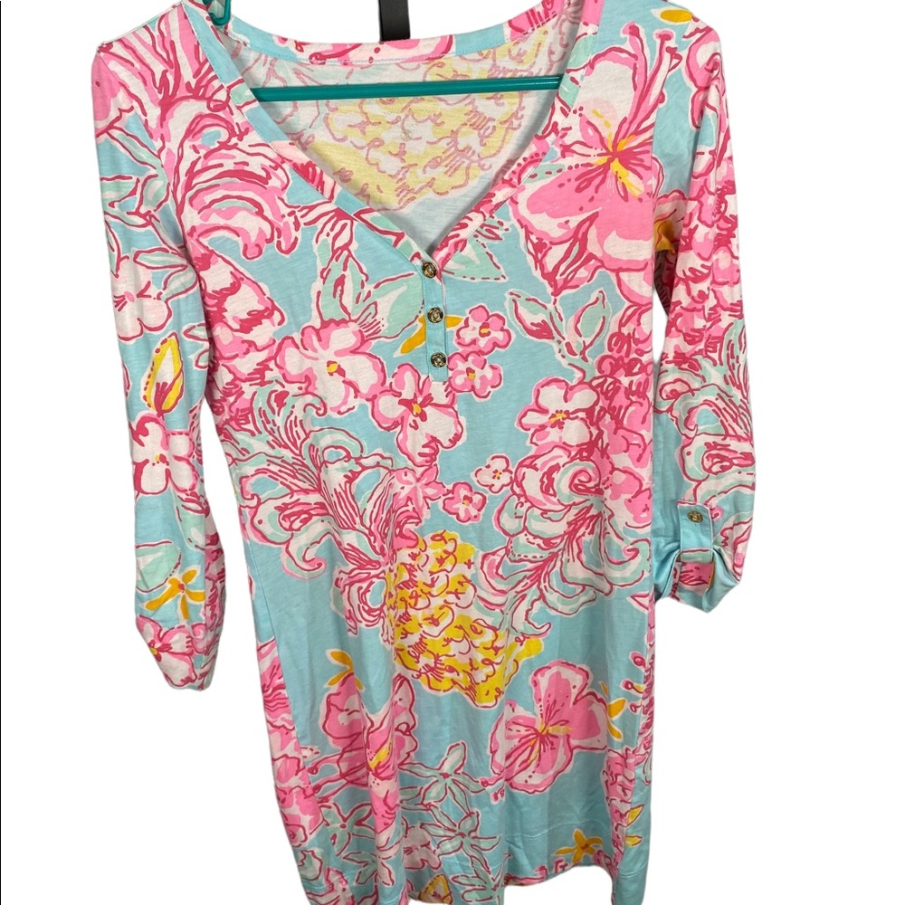 Lilly Pulitzer 3/4 quarter sleeve cotton dress